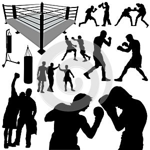 Boxing silhouettes