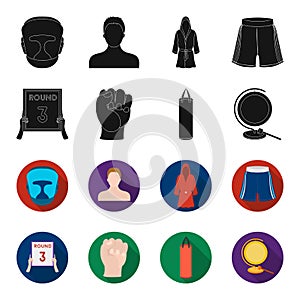 Boxing, sport, round, hand. Boxing set collection icons in black,flet style vector symbol stock illustration web.