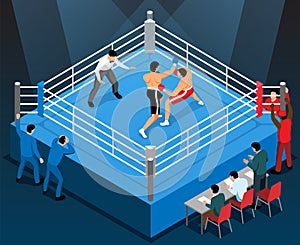 Boxing Tournament Isometric Composition