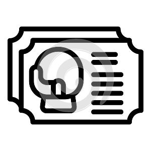 Boxing tournament ticket icon outline vector. Fight club