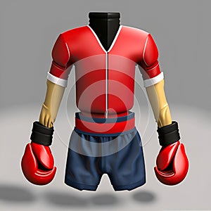 Boxing uniform dress kit funny illustrazione