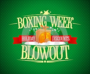 Boxing week blowout sale vector design photo