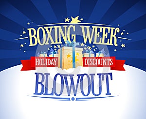 Boxing week blowout sale vector banner concept