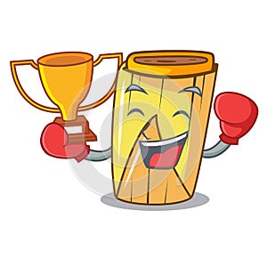 Boxing winner tamale with corn leaf in cartoon