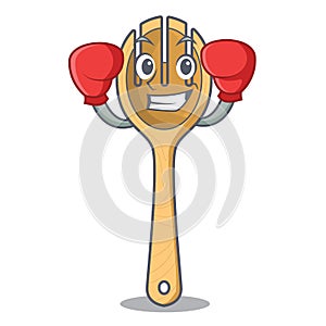 Boxing wooden fork character cartoon
