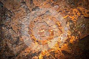 A Boxwork geological formation of rocks in Wind Cave National Park, South Dakota