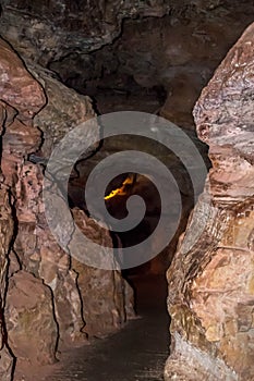 A Boxwork geological formation of rocks in Wind Cave National Park, South Dakota