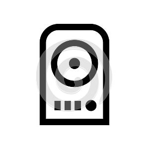 Boxy Black and White Line Art Speaker Icon