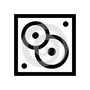 Boxy Black and White Line Art Speaker Icon