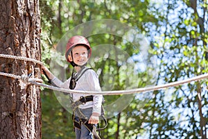 Boy at adventure park