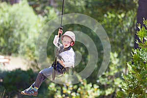 Boy at adventure park