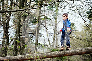 Boy in adventure park