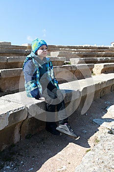 Boy in ancient theater In Chersonesos