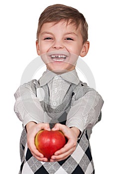 Boy with apple