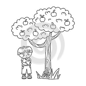 The Boy and the Apple Tree Colorless