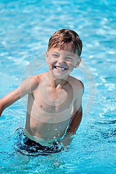 Boy at aqua park