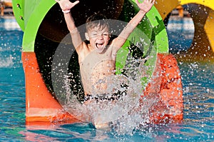 Boy at aqua park