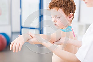 Boy and arm problems after injury