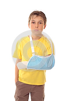 Boy in arm sling