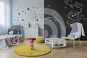 Boy astronaut room interior