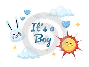 Boy baby shower ecard greeting card design