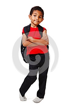 Boy with backpack