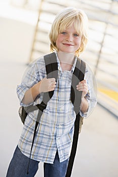 Boy with backpack