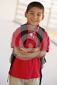 Boy with backpack