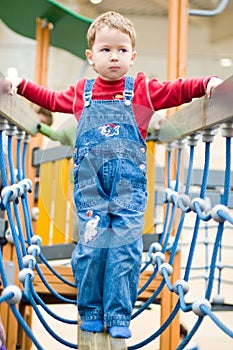 Boy on a balance beam