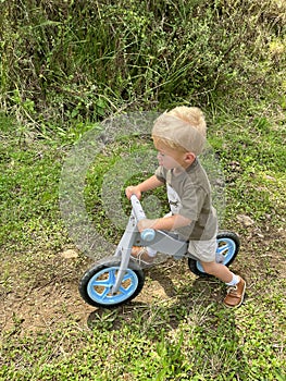 Boy on Balance bike