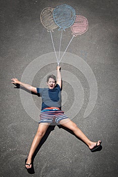 Boy and balloons