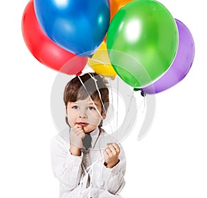 Boy with baloons