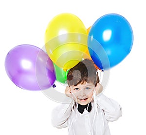 Boy with baloons