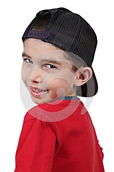 Boy in baseball cap