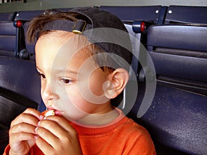 Boy at baseball game