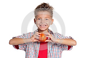 Boy with basketball ball