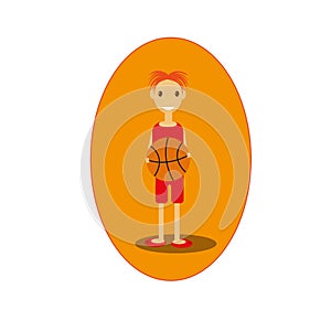 Boy with basketball junior athlete youth ardor courage