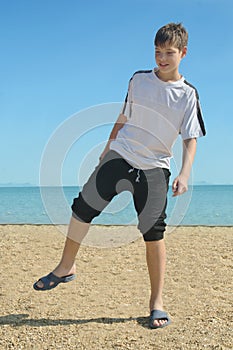 Boy at the beach,