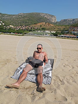 Boy on the beach of Castelldefels