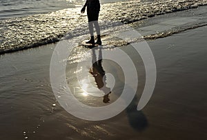 A boy on the beach Costa Ballena, Cadiz province, Spain