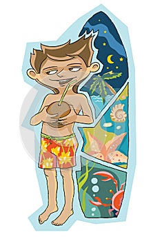 The boy on the beach