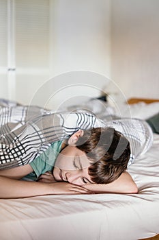 Boy in a bed