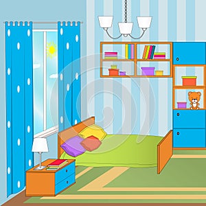 Boy bedroom interior