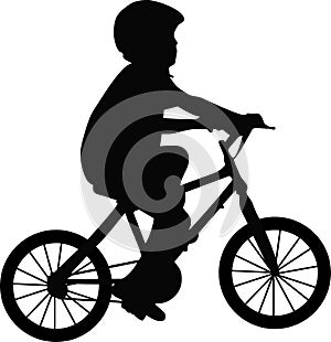 Boy and bicycle
