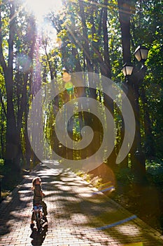 Boy bicycle and sun