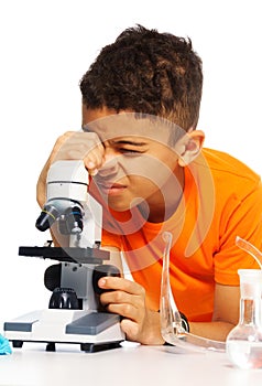 Boy and biology class