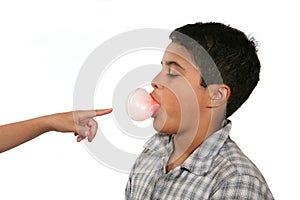 Boy Blowing Bubble