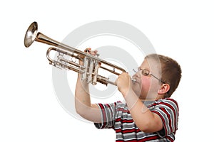 Boy Blowing Trumpet photo