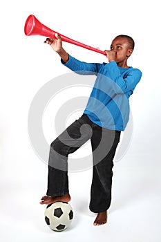 Boy Blowing Vuvuzela