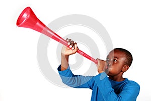 Boy Blowing Vuvuzela